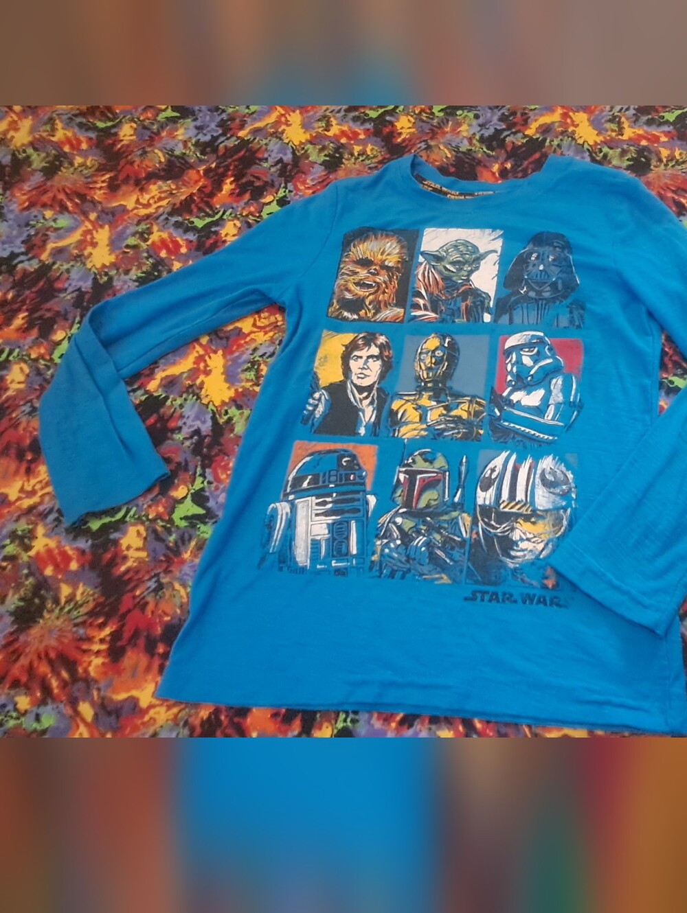 Little Boys Blue Long Sleeve Star Wars Graphic Tee